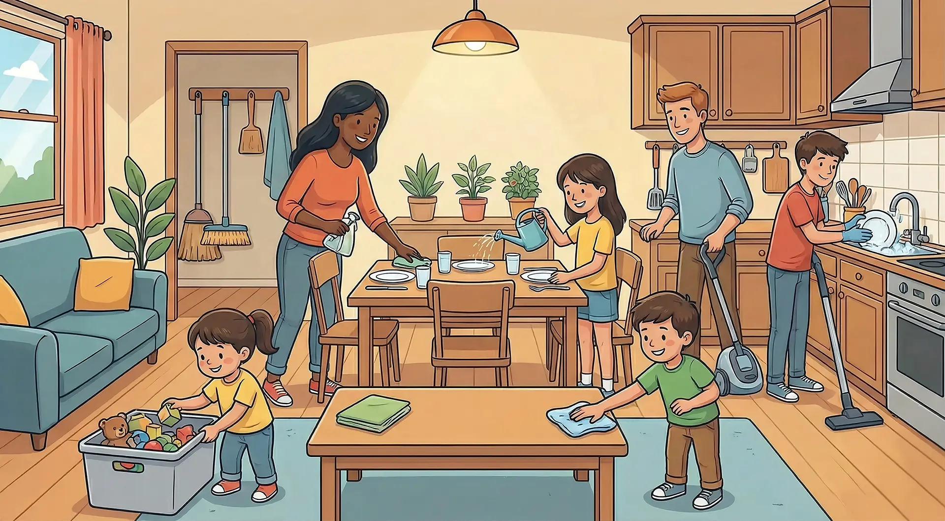 Çocukları yaşlarına göre ev işlerine dahil etmek
